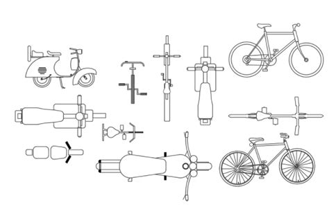 two wheeler plan cad block.